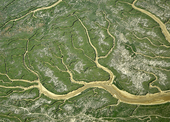 photo aérienne de la baie de somme