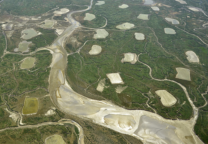 photo aérienne de la baie de somme